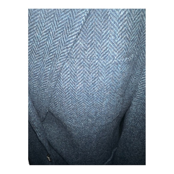 Vintage Lauren by Ralph Lauren Blue Herringbone print wool blazer Size 6 - Picture 3 of 9